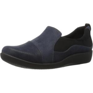 imageClarks Womens CloudSteppers Sillian Paz SlipOn LoaferNavy Synthetic Nubuck