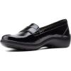 imageClarks Womens Cora Daisy LoaferBlack Synthetic Crinkle Patent Synthetic