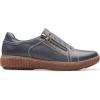 imageClarks Womens Caroline Janna Leather Side Zip Fashion SneakerDark Blue