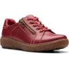 imageClarks Womens Caroline Janna Leather Side Zip Fashion SneakerRed Leather