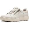 imageClarks Womens Caroline Janna Leather Side Zip Fashion SneakerWhite Leather