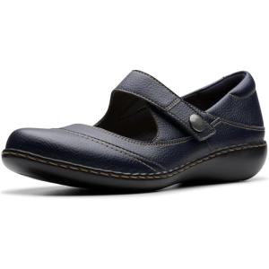imageClarks Womens Ashland Elayne Mary Jane FlatNavy Tumbled