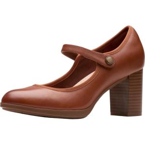 image:imageClarks Womens Bayla Lily Block Heel Mary Jane PumpTan Leather