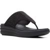 image:imageClarks Womens Drift Jaunt Wedge SandalBlack Interest Textile