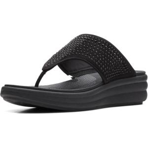image:imageClarks Womens Drift Jaunt Wedge SandalBlack Interest Textile