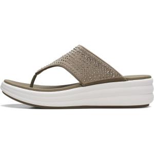 image:imageClarks Womens Drift Jaunt Wedge SandalOlive Textile