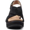image:imageClarks womens WedgeWedge SandalBlack Suede