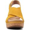 image:imageClarks womens WedgeWedge SandalGolden Yellow Leather