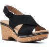 image:imageClarks womens WedgeWedge SandalBlack Leather