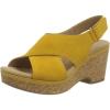 image:imageClarks womens WedgeWedge SandalGolden Yellow Leather 010