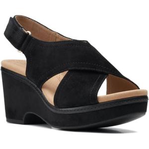 image:imageClarks womens WedgeWedge SandalBlack Suede