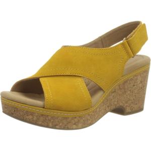 image:imageClarks womens WedgeWedge SandalGolden Yellow Leather 010