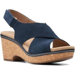 image:imageClarks womens WedgeWedge SandalNavy Leather