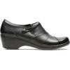 image:imageClarks Womens Channing Ann SlipOn LoaferBlack LeatherEnamel Button