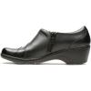 image:imageClarks Womens Channing Ann SlipOn LoaferBlack LeatherEnamel Button