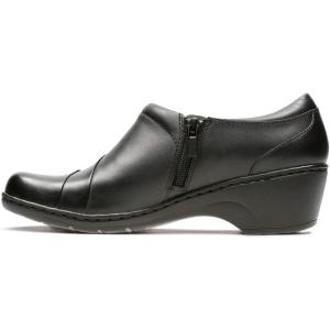 image:imageClarks Womens Channing Ann SlipOn LoaferBlack LeatherEnamel Button