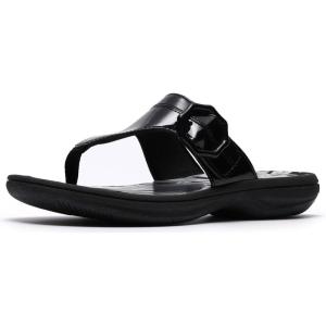 image:imageClarks Womens Breeze Cove Cloudsteppers FlipFlopBlack Patent Synthetic