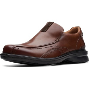 image:imageClarks Mens Gessler Step LoafersDark Tan Leather